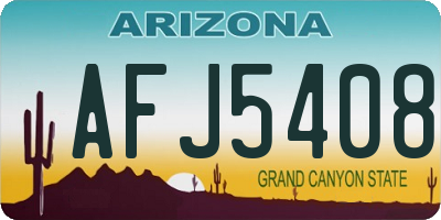 AZ license plate AFJ5408