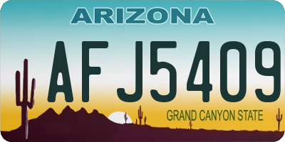 AZ license plate AFJ5409