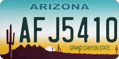 AZ license plate AFJ5410