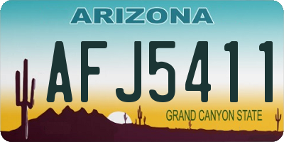 AZ license plate AFJ5411