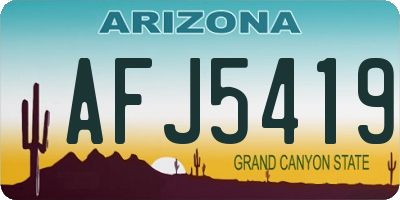 AZ license plate AFJ5419