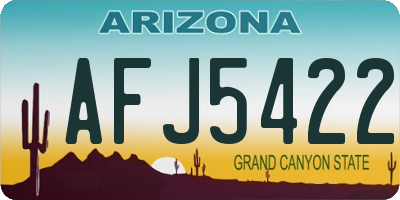 AZ license plate AFJ5422