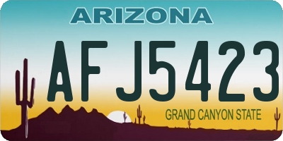 AZ license plate AFJ5423