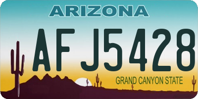 AZ license plate AFJ5428