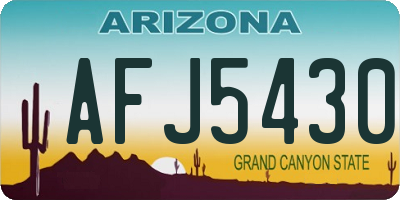 AZ license plate AFJ5430