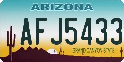 AZ license plate AFJ5433