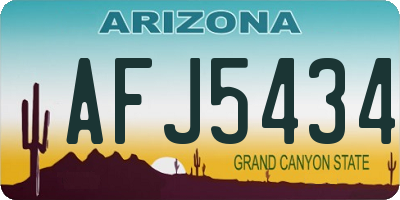 AZ license plate AFJ5434