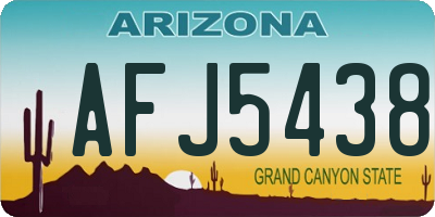 AZ license plate AFJ5438