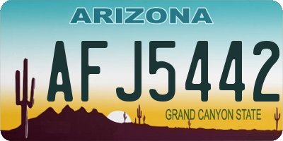 AZ license plate AFJ5442