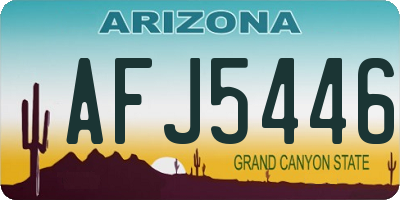 AZ license plate AFJ5446