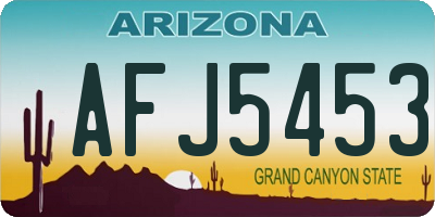 AZ license plate AFJ5453
