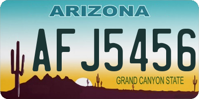 AZ license plate AFJ5456
