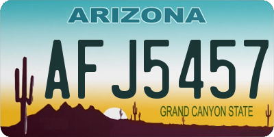 AZ license plate AFJ5457