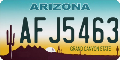 AZ license plate AFJ5463