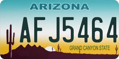 AZ license plate AFJ5464