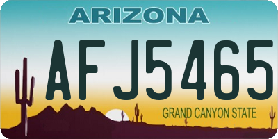 AZ license plate AFJ5465