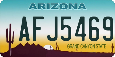 AZ license plate AFJ5469