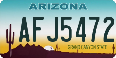 AZ license plate AFJ5472