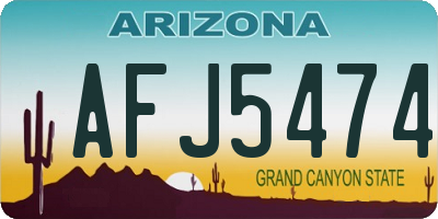 AZ license plate AFJ5474
