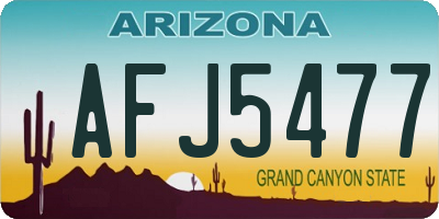 AZ license plate AFJ5477