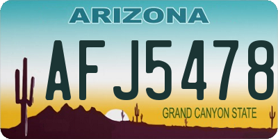 AZ license plate AFJ5478