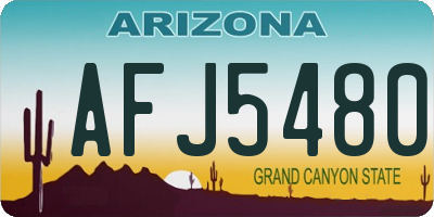 AZ license plate AFJ5480