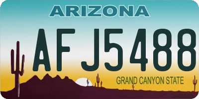 AZ license plate AFJ5488