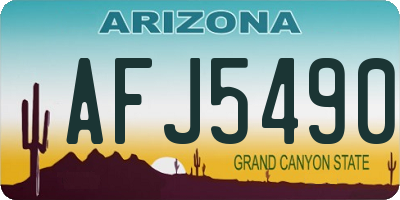 AZ license plate AFJ5490