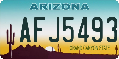 AZ license plate AFJ5493