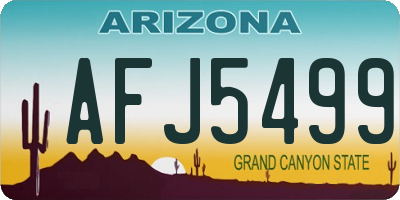 AZ license plate AFJ5499