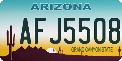 AZ license plate AFJ5508