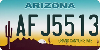 AZ license plate AFJ5513