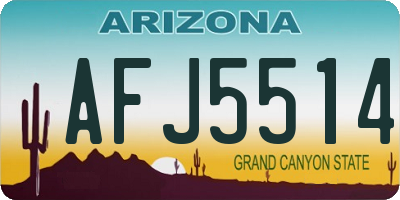 AZ license plate AFJ5514