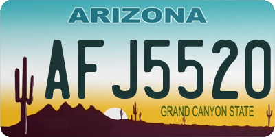 AZ license plate AFJ5520