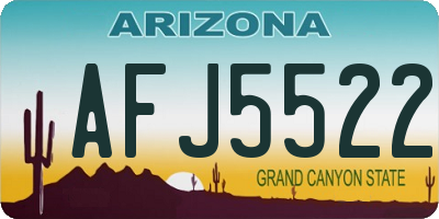 AZ license plate AFJ5522