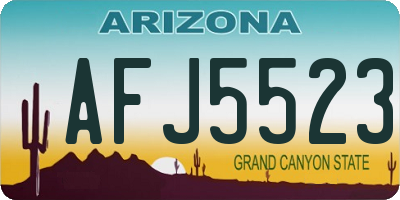 AZ license plate AFJ5523