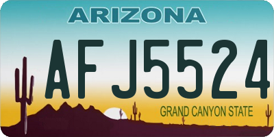 AZ license plate AFJ5524