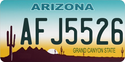 AZ license plate AFJ5526
