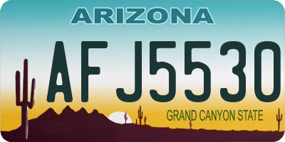 AZ license plate AFJ5530