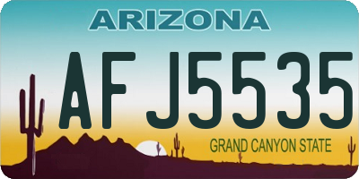AZ license plate AFJ5535