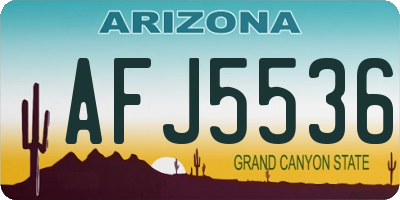 AZ license plate AFJ5536