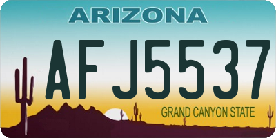 AZ license plate AFJ5537