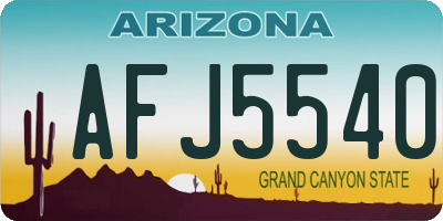 AZ license plate AFJ5540
