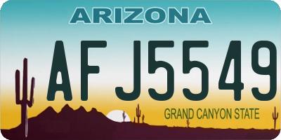 AZ license plate AFJ5549