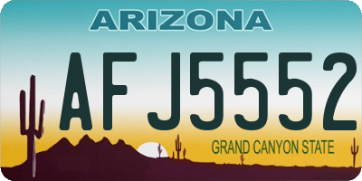 AZ license plate AFJ5552