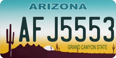AZ license plate AFJ5553