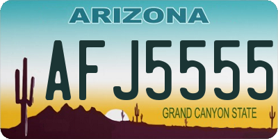 AZ license plate AFJ5555