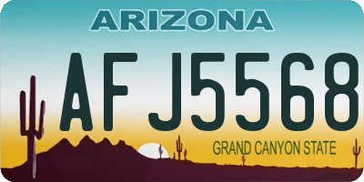 AZ license plate AFJ5568