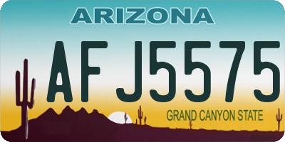 AZ license plate AFJ5575