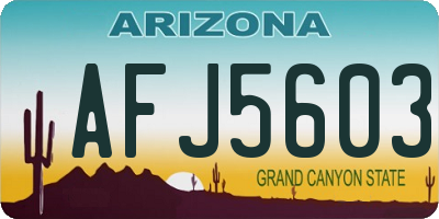 AZ license plate AFJ5603